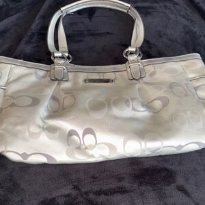 Coach Shimmering Silver Shoulder Bag